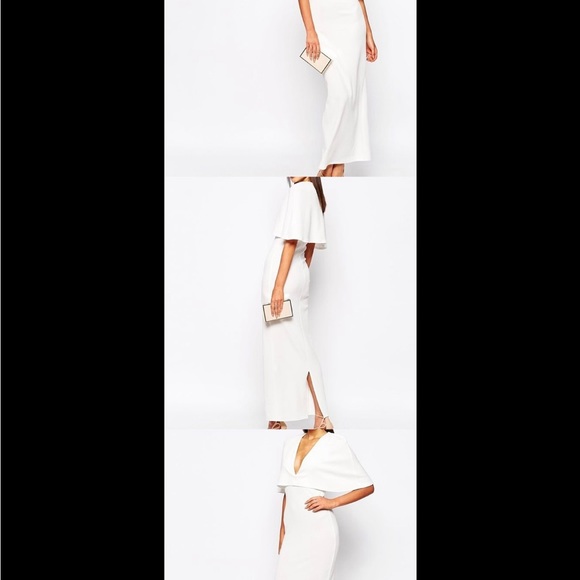 Club L White Cape Overlay White Maxi dress. New - Picture 6 of 6